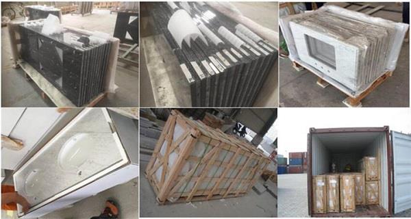 tea brown granite countertop packing and loading