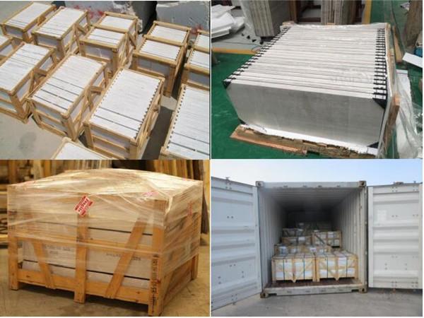 wooden white marble tile packing & loading