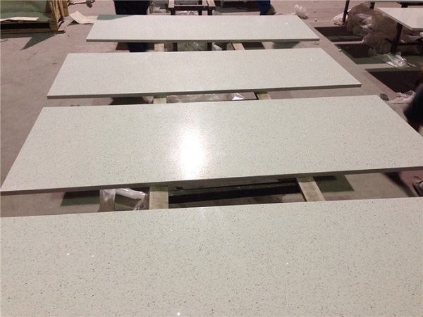 white glitter quartz countertop