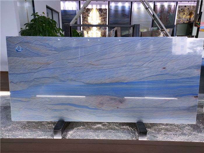 Blue macaubas quartzite slab for wall