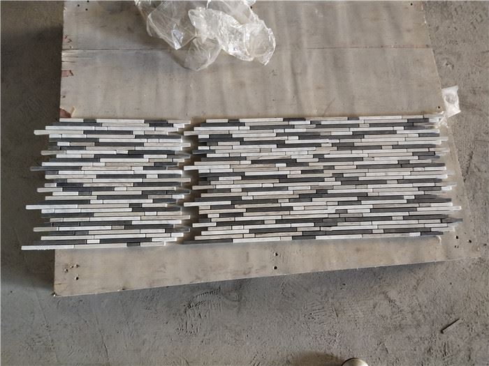 Mixed mosaic tiles kitchen