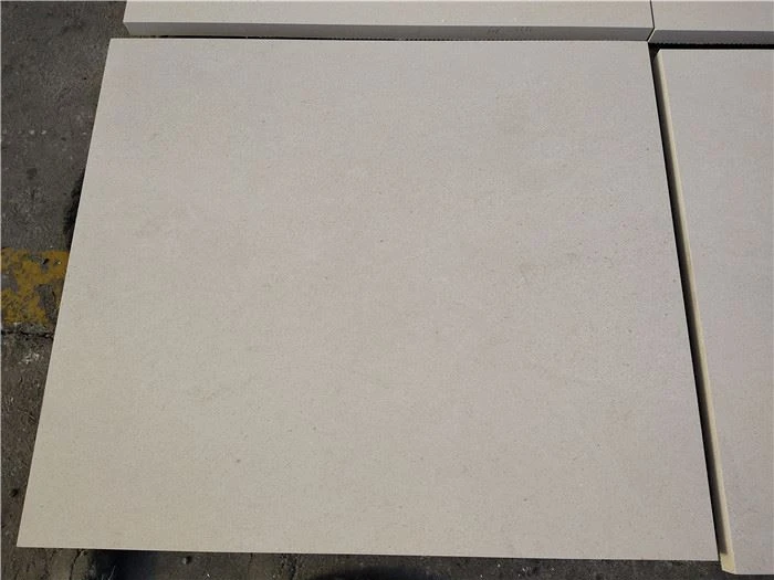 White limestone floor tiles