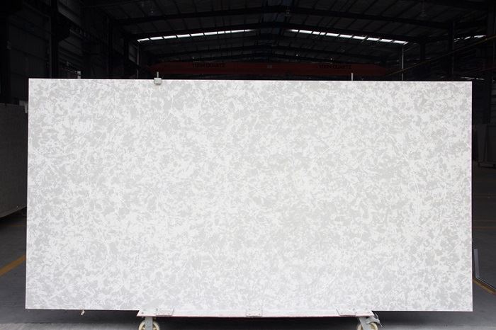 glacier white quartz slab
