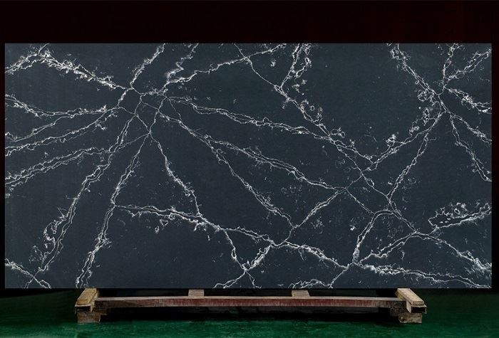 black quartz with white veins