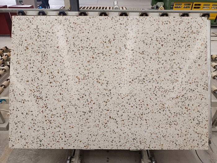 Beige terrazzo slabs