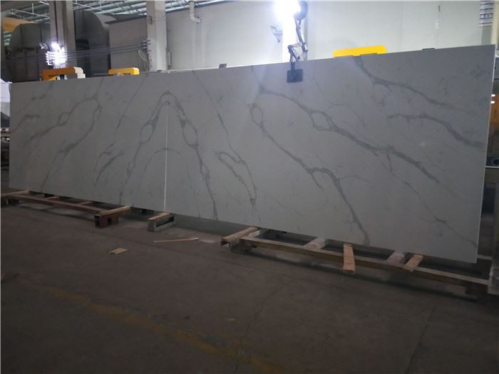 Calacatta marble quartz book match
