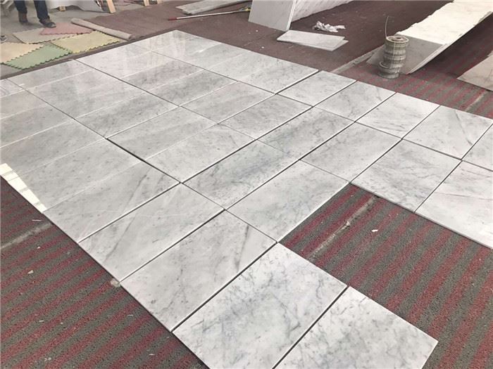 Carrara marble floor tiles