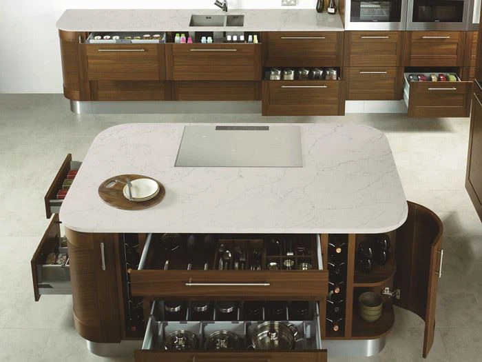 Carrara grey  quartz kitchen