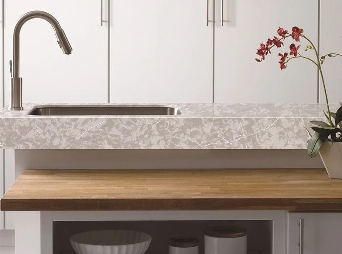 glacier white quartz slab for vanity