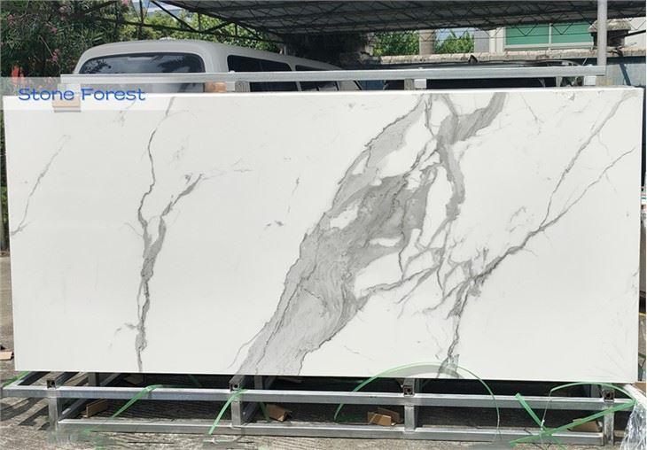 white calacatta porcelain slab for countertop