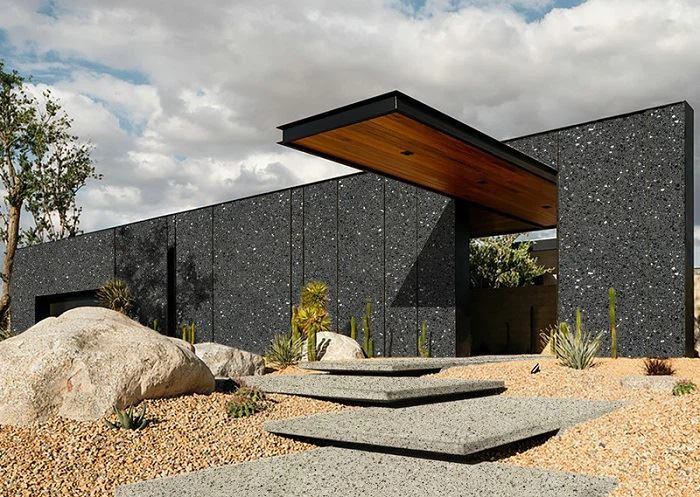 black terrazzo tile polish outdoor