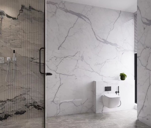 Calacatta White Marble Bathroom Tiles