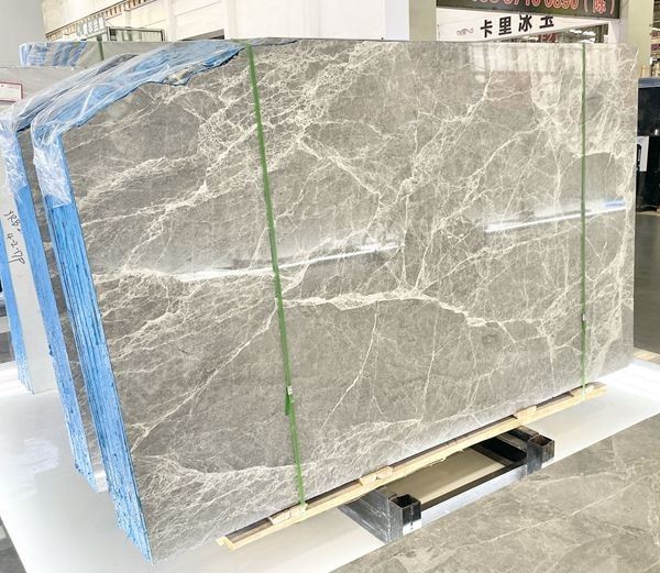 light grey emperador marble floor