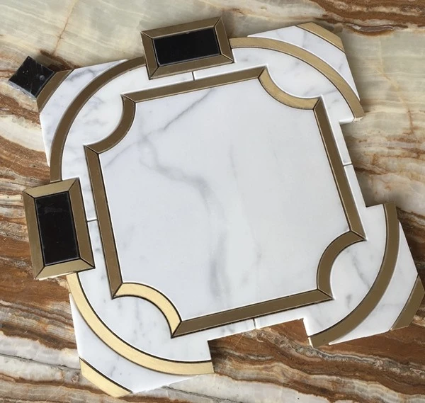 Marble and Brass Mosaic Tiles