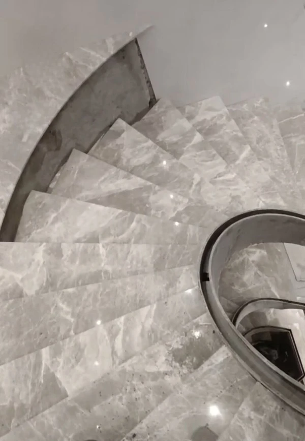 Silver Emperador Marble interior Stairs
