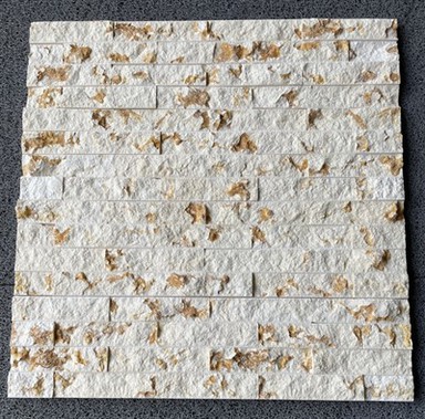 حجر حائط مكدس من الحجر الجيري الأصفر