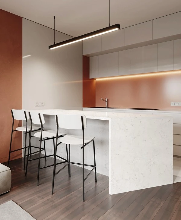 Statuario Venato Artificial Marble island