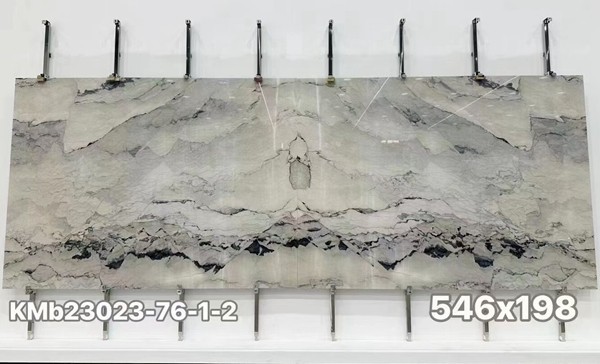White Camouflage Marble Book Matched