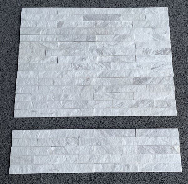 White Volakas Marble Split Face Tiles
